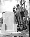 Installing the George Washington statue for the A-Y-P - 1909