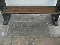 Jim Ede memorial stone at St Peter's church, Cambridge