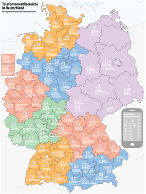 Karte Telefonvorwahlen Deutschland