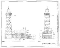 Keeper's Residence and Light Tower, North and West Elevations - Cana island Light Station, Keeper's Residence and Light Tower, Cana Island Road, Baileys Harbor, Door HABS WI-376-A (sheet 2 of 4) (cropped)