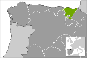 Localización de la CA de Euskadi (NUTS ES1)