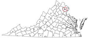 Manassas highlighted in the Commonwealth of Virginia