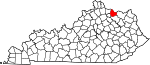 State map highlighting Mason County