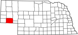 Map of Nebraska highlighting Cheyenne County