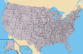Map of USA with county outlines