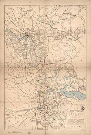 Map of the neighbourhood of Richmond and Petersburg, Virginia