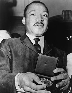 Martin Luther King Jr with medallion NYWTS