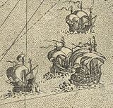 Mercator 1569 world map detail ships