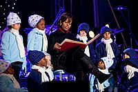 Michelle Obama at the National Christmas Tree lighting ceremony on the Ellipse in Washington, D.C., Dec. 9, 2010