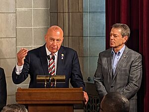 Nebraska State Senator Tom Brewer with Governor Jim Pillen