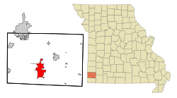 Location of Neosho, Missouri