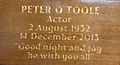 Peter O'Toole Memorial Plaque London