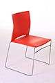 Red Polypropylene Chair with Stainless Steel Structure
