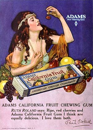Ruth Roland - 1919 Adams Gum Ad