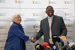 SA Finance Minister Godongwana with US Treasury Secretary Yellen in 2022