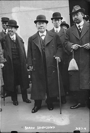 Shibusawa Eiichi, 1st Viscount Shibusawa in New York City in 1915