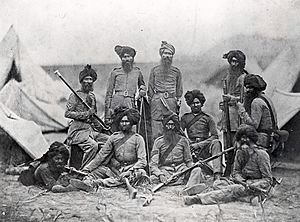 Sikh officers of the British 15th Punjab Infantry regiment