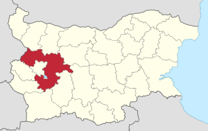 Location of Sofia Province in Bulgaria