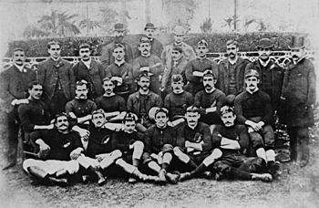 StateLibQld 1 188931 New Zealand native Rugby Union team, prior to a match at Lord Sheffield's Park in 1888