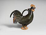 Terracotta askos (flask) in the form of a rooster MET DP252108