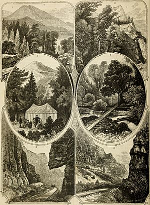 Scenes in American Fork Canon, 1876: 1. Mt. Aspinwall or Lone Mountain. 2. Rock Summits. 3. Picnic Grove, Deer Creek. 4. A quiet Glen. 5. Hanging Rock. 6. Rock Narrows.