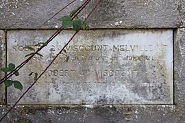 The simple monument to Robert Dundas, 2nd Viscount Melville, Dundas vault, Old Lasswade Kirkyard
