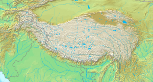 Topografic map of Tibetan Plateau