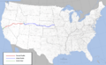 Transcontinental railroad route