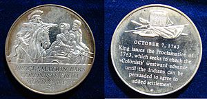 USA Proclamation of 1763 Silver Medal 1970