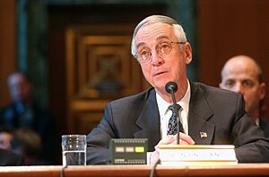 US Navy 040310-N-2568S-051 The Honorable Gordon R. England, Secretary of the Navy, gives testimony to members of the Senate Appropriations Committee concerning the Fiscal Year 2005 National Defense Authorization Budget Request