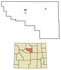 Location of Ten Sleep in Washakie County, Wyoming.