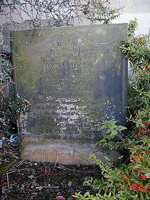 Watchmaker's gravestone at Bolsover Parish Church - geograph.org.uk - 1345103