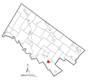 Location of West Conshohocken in Montgomery County, Pennsylvania.