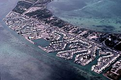 An aerial view of the Venture Out resort, on the southeast side of Cudjoe Key, in 1983