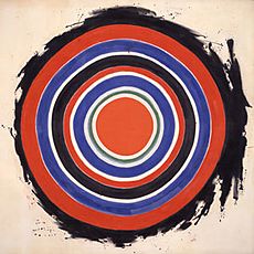 'Beginning', magna on canvas painting by Kenneth Noland, Hirshhorn Museum and Sculpture Garden, 1958.