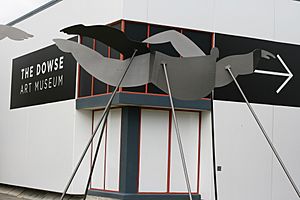 'Swimmers in Space' in front of the Dowse Art Gallery (close up)
