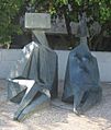 'Two Seated Figures', bronze sculpture by Lynn Chadwick (English), 1973, Tel Aviv Museum of Art, Tel Aviv, Israel