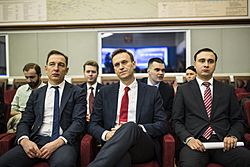 Алексей Навальный и Иван Жданов на заседании Центральной избирательной комиссии, 25 декабря 2017 года