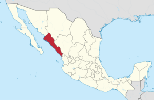 State of Sinaloa within Mexico