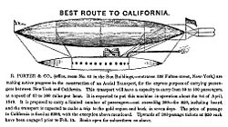 1849 ad for Rufus Porter's New-York-to-California transport