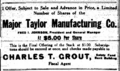 1914 Advertisement for Major Taylor Manufacturing Co