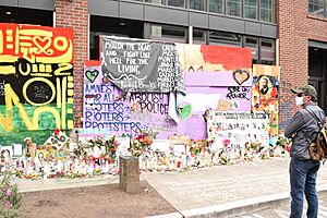 A memorial to black lives in CHAZ