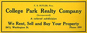Advertisement for College Park Realty Company, 1934