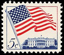 American Flag 5c 1963 issue U.S. stamp
