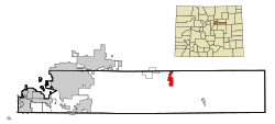 Location of the Byers CDP in Arapahoe County, Colorado.