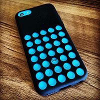 Blue iPhone 5C in black case