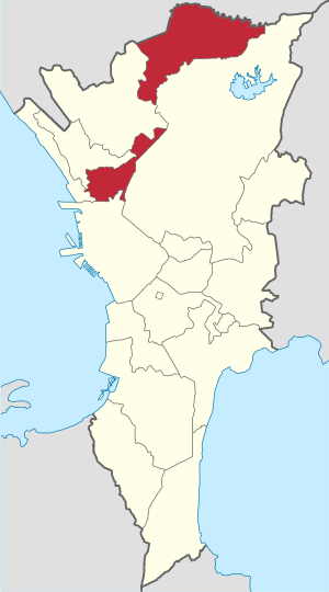 Map of Metro Manila showing the location of Caloocan City