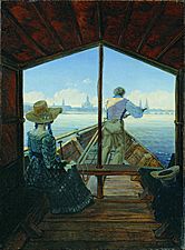 Carl Gustav Carus - Barge Trip on the Elbe near Dresden (Morning on the Elbe) - Google Art Project