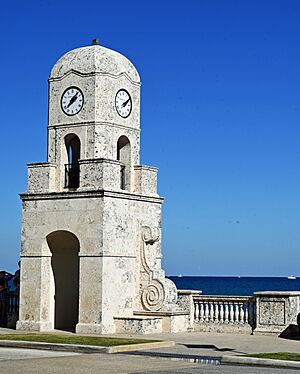 Clock tower in Palm Beach, FL, US