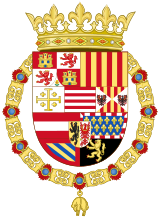 Coat of Arms of Philip II of Spain as Monarch of Naples and Sicily.svg